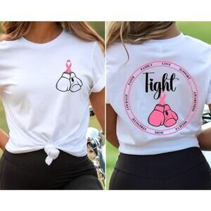 Breast Cancer Awareness Shirt, Breast Cancer Ribbon 2 Sided